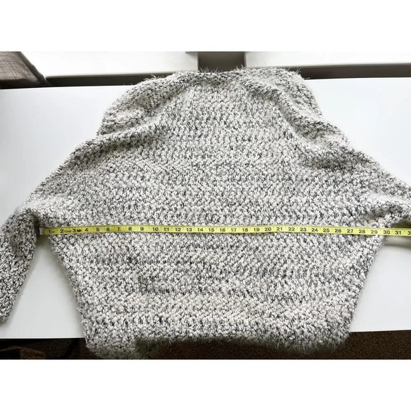 Umgee Cuddle Up Fringe Longline Cardiagan Sweater Gray White Cozy Boho Fall - Picture 12 of 13